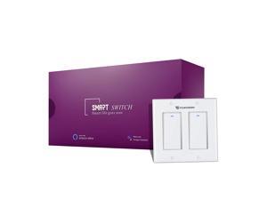 YuaDon Smart Switch 2 Gang Alexa Light Switch Compatible with Google Echo dot IFTTT 2.4Ghz WiFi Smart Double Light Switch Single-Pole in Wall Hub Required Neutral Wire Required Voice Control Timer