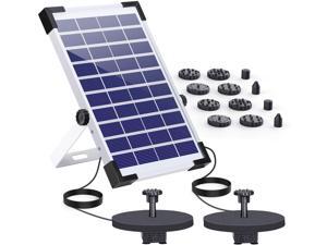 AISITIN 5.5W Solar Fountain Pump Built-in Double 1500mAh Battery Backup Solar Water Double Pump Floating Fountain with 12 Nozzles for Bird Bath Fish Tank Pond or Garden Decoration Solar Aerator Pump AISITIN 5.5W Solar Fountain Pump Built-in Double 1500mAh Battery Backup Solar Water Double Pump Floating Fountain with 12 Nozzles for Bird Bath Fish Tank Pond or Garden Decoration Solar Aerator Pump