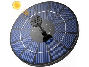 HEYSTOP Solar Fountain Pump, 3.0W Circle Solar Water Pump Floating Fountain Built-in Battery, with 6 Nozzles, for Bird Bath, Fish Tank, Pond or Garden Decoration HEYSTOP Solar Fountain Pump, 3.0W Circle Solar Water Pump Floating Fountain Built-in Battery, with 6 Nozzles, for Bird Bath, Fish Tank, Pond or Garden Decoration