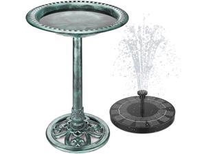 AISITIN Bird Bath with 2.5W Solar Fountain, Outdoor Green Garden Bird Bath and Solar Powered Round Pond Fountain Combo Set, Gardens, Ponds, Swimming Pools and Other Places AISITIN Bird Bath with 2.5W Solar Fountain, Outdoor Green Garden Bird Bath and Solar Powered Round Pond Fountain Combo Set, Gardens, Ponds, Swimming Pools and Other Places
