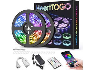 LED Strip Lights for Bedroom 32.8ft HEERTTOGO Waterproof IP65 300 LEDs 5050 RGB LED Lights Strip Music Sync Color Changing RGB LED Strip with Blutooth IR Remote Controller and Wired Controller LED Strip Lights for Bedroom 32.8ft HEERTTOGO Waterproof IP65 300 LEDs 5050 RGB LED Lights Strip Music Sync Color Changing RGB LED Strip with Blutooth IR Remote Controller and Wired Controller