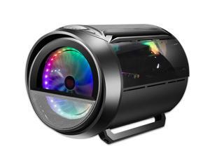 PSLizGamer Compact Mid-Tower Computer Case, with 1X20cm Fan Special-Shaped Gaming Case, Tempered Glass Front Window PC Case, USB 3.0 Desktop Case, 4 Fan Positions, M-ATX, MINI-lTX Black