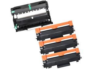 4PKInkfirst Compatible Toner Cartridge TN760 TN760 WITH CHIP  DR730 DR730 Drum Replacement for Brother MFCL2710DW