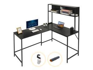 Gome L-Shaped Corner Desk with Hutch - Reversible Computer Writing Desk with Storage Bookshelf, Large PC Study Desk with Shelves, Modern Work Desk Gaming Table for Home Office Gome L-Shaped Corner Desk with Hutch - Reversible Computer Writing Desk with Storage Bookshelf, Large PC Study Desk with Shelves, Modern Work Desk Gaming Table for Home Office
