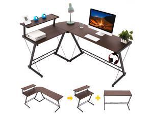 Gome L-Shaped Computer Desk - 61" Corner Desk for Space Saving, Modern Home Office Writing Desk for Work, Study and Gaming, Ergonomic Wood Desk with Monitor Stand, Desk Pad and Hanging Hook Gome L-Shaped Computer Desk - 61" Corner Desk for Space Saving, Modern Home Office Writing Desk for Work, Study and Gaming, Ergonomic Wood Desk with Monitor Stand, Desk Pad and Hanging Hook
