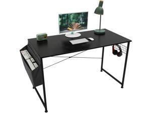 GOME Computer Writing Desk 47 inch Sturdy Large Study Work Desk for Home Office, Modern PC Laptop Desk Simple Style Industrial Table with Storage Bag & Haning Hook GOME Computer Writing Desk 47 inch Sturdy Large Study Work Desk for Home Office, Modern PC Laptop Desk Simple Style Industrial Table with Storage Bag & Haning Hook
