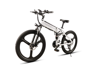 SAMEBIKE Electric Bike Folding Electric Commuting Bike/Mountain Bike with 26" Magnesium Alloy Integrated Wheel, Premium Front and Rear Suspension and 21 Speed Gears - OEM