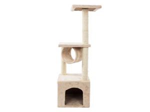 36" Solid Cute Sisal Rope Plush Cat Climb Frame Cat Tower Tree Beige 36" Solid Cute Sisal Rope Plush Cat Climb Frame Cat Tower Tree Beige