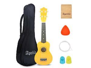 Apelila 21" Soprano Ukulele Acoustic Guitar Hawaii Music Instrument Beginner Yellow Apelila 21" Soprano Ukulele Acoustic Guitar Hawaii Music Instrument Beginner Yellow