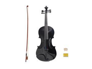 New 4/4 Acoustic Violin with Case Bow Rosin Black