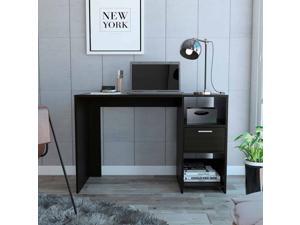 FM FURNITURE Arlington Computer Desk, For Home Office And Gaming Desk, With 1 Drawer, 2 shelves, Black Wengue Finish, Particle Board, Wood Tecture, Easy To Assamble. FM FURNITURE Arlington Computer Desk, For Home Office And Gaming Desk, With 1 Drawer, 2 shelves, Black Wengue Finish, Particle Board, Wood Tecture, Easy To Assamble.