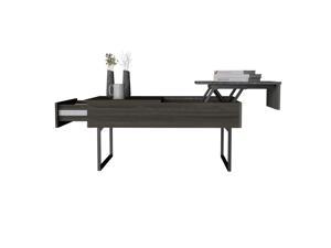 FM FURNITURE Georgetown Lift Top Multipurpose Coffee Table, With A Storage Comparment, And 1 Drawer, Simple And Modern, Carbon - Onix Finish, Made Of Particle Board, Easy To Assamble