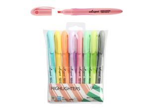 8 Pieces Pen Style Pocket Highlighter Marker Pastel Color Chisel Tip Highlighter Pen Set