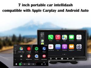Binize  Intellidash with Apple Carplay&Android Auto, Car 7 Inch Touch Screen Portable  Car Stereo Radio Multimedia Player with Bluetooth, Support Phone Navigation/Mirror Link, Over Dashboard Mounted