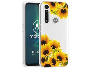 Phone Case For Moto G8 Plus Motorola G8 Plus Case For Girls Women Clear Slim Shockproof Pattern Soft Flexible Tpu Back Phone Protective Cover Cases For Motorola Moto G8 Plus Sunflower