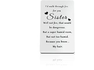 Sister Gifts From Sister Funny Friendships Gift Engraved Wallet Card Best Friends Gifts For Women Sister Best Sister Gift For Big Sister Little Sister Soul Sister Birthday Christmas Graduation Gifts