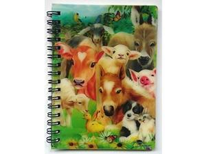 3D LiveLife Jumping Wolves A6 jotter Note Book Notepad Gift Kids Animals Jungle 