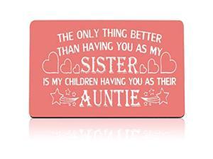 Sister Gifts From Sister Brother Friendship Gift Appreciation Metal Wallet Card My Children Having You As Auntie Mothers Day Gifts For Sister Bonus Sister Best Friends Gift Christmas Birthday Gift