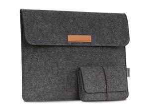 12 Inch Laptop Felt Sleeve Bag, Protective Case Cover Fit Microsoft Surface Pro 7/Pro 6/Pro 5/Pro 4/Pro 3/Pro Lte 12.3"/Macbook Air 11.6"/Ipad Pro 12.9 Inch 2018, With Small Felt Bag - Dark Gray