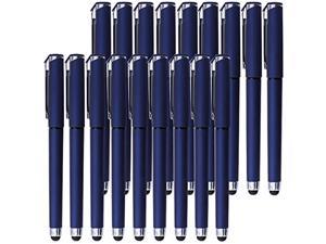 Lin.Pen 1.0Mm Black Gel Pens, 2-In-1 Stylus Gel Pen, Gel Ink Rollerball Pens For Office, Black Gel Ink(18 Pack-Blue)