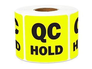300 Labels - Qc Hold Stickers For Quality Control Inventory Warehouse (2 X 2 Inch, Yellow - 1 Roll)