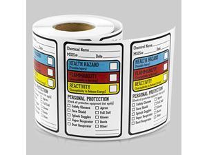 2.5 X 1.5 Inch - Right To Know Blank Sds Msds Chemical Name Hmig Write-In Stickers By  (2 Rolls Per Pack)