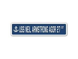 Uss Neil Armstrong Agor 27 Street Sign Us Navy Ship Veteran Sailor Gift