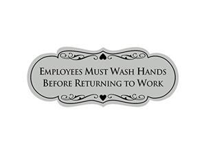Deer Employees Must Wash Hands Before Returning To Work (Lt Gray) - Medium