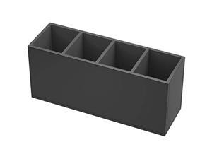 NIUBEE Acrylic Pen Holder 3 Compartments Black Pencil Organizer Cup for Countertop Desk Accessory Storage 