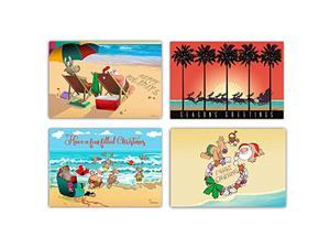 Assorted Beach Christmas Postcards - 40 Holiday Beach Postcards - 4 X 6 Inch Postcards (Assorted)
