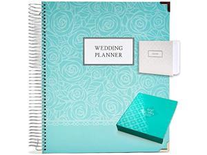 Hard Cover Green Floral Undated Bridal Planning Diary Organizer Wedding Planner Pockets & Online Support New 