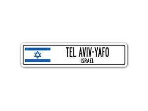 Tel Aviv-Yafo, Israel Street Sign Israeli Flag City Country Road Wall Gift