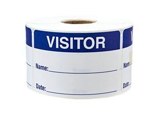 500 Visitor Pass/Blue And White Identification Stickers/Easy To Write On Labels