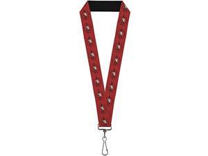 Lanyard - Pirates Of The Carribean Jack Sparrow Skull Icon Red/Black/Gray