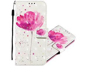 Compatible With Moto Edge 20 Wallet Case 3D Painted Design Pu Leather Flip Case With Credit Cards Slot Cash Pockets Stand Case For Motorola Edge 20 Pink Flower Yb 3D