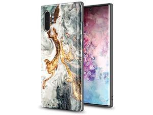 Case Design For Samsung Galaxy Note 10+ Plus/Note 10 Plus 5G,Slim Fashion Anti-Scratch Shook-Proof Tpu Bumper Armor Cute Teen Girls Women Drop Protective Cover Marble Grey