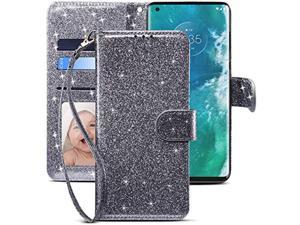 Huawei P30 Lite Case SONWO Beautiful Mandala Embossing Bling Bling Diamond Magnetic Flip Stand Wallet Glitter Cover Case with Card Slots for Huawei P30 Lite Black 