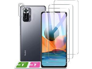 [3+2-Pack] Tempered Glass For Xiaomi Redmi Note 10 Pro Screen Protector 3 Packs+2 Packs Camera Lens Protector 9H Hardness Hd Clear Scratch Resistant Bubble Free Anti-Fingerprints (For Xiao