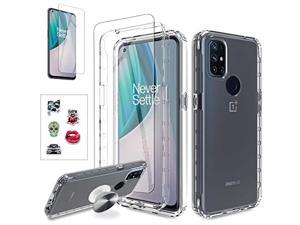 For Oneplus Nord N10 5G Case With Screen Protector, Nord N10 5G Case +Screen Protector+Kickstand+5 Pcs Stickers Diy Oneplus Nord N10 5G Clear Case (Oneplus Nord N10 5G Case, Clear)