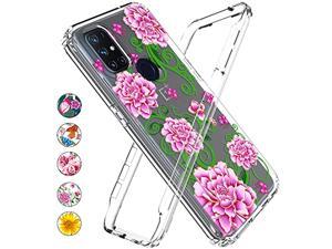 Oneplus Nord N10 5G Case,  For Oneplus Nord N10 5G Case With Screen Protector 2 Pieces, Oneplus Nord N10 5G Case For Women Girl Purple Rose (Oneplus Nord N10 5G Case, Purple Rose Floral)