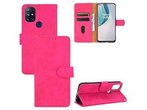 For Oneplus Nord N10 Case,Oneplus Nord N10 5G Case,Flip Leather Wallet For Women Girls,Phone Cover Credit Card Slots Stand Holder For Oneplus Nord N10 5G -Rose Red