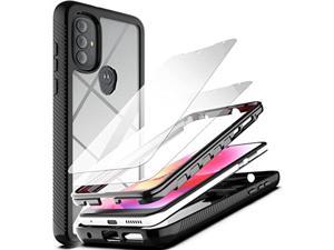 For Moto G Power 2022 Case,Motorola G Power 2022 Case With Hd Screen Protector [2Pcs], Full-Body Protective Slim 2 In 1 Cover Case,Clear Back Shockproof Bumper Case For G Power 2022 Ks-Black