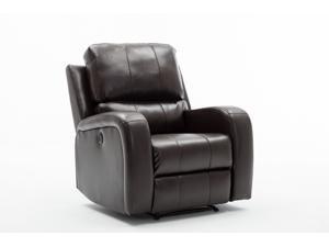 Bonzy Home Power Recliner Chair Air Leather - Overstuffed Electric Faux Leather Recliner with USB Charge Port - Home Theater Seating - Bedroom & Living Room Chair Recliner Sofa