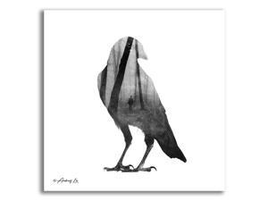 Epic Art 'Black & White Bird' by Andreas Lie, Acrylic Glass Wall Art, 12"x12"