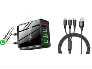 3 port High Speed Wall Charger + 3 in 1 Cable Combo