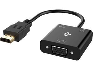 Rankie HDMI to VGA Adapter with 3.5mm Audio Port, Black Rankie HDMI to VGA Adapter with 3.5mm Audio Port, Black
