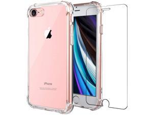 Folmeikat Compatible with iPhone SE 2nd Generation New, iPhone 8, iPhone 7/6/6s Case, Screen Protector Slim Shock Absorption Reinforced Corner Soft TPU Silicone Clear 4.7" (Clear)