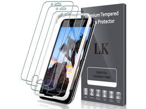 3 PACK LK Screen Protector for iPhone 8 and iPhone 7 and iPhone 6S and iPhone 6, Tempered Glass, Case Friendly, Alignment Frame Easy Installation, 3D Touch