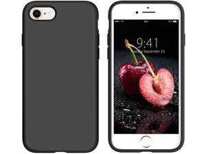 iPhone SE 2020 Case, iPhone 8 Case,iPhone 7 Case, DUEDUE Liquid Silicone Soft Gel Rubber Slim Cover with Microfiber Cloth Lining Cushion Shockproof Full Protective Phone Case for iPhone 7/8/SE2, Black