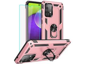 Samsung Galaxy A52 5G Case, Galaxy A52 Phone Cases, Military Grade Heavy Duty Protection Phone Cases Cover with Ring Kickstand for Samsung Galaxy A52 5G (Rose Gold)